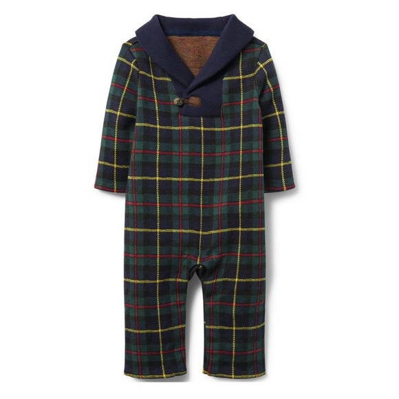 Janie and Jack tartan plaid jumpsuit - Picture 1 of 7